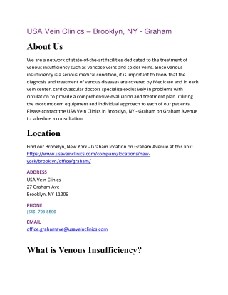 USA Vein Clinics - Brooklyn, NY - Graham