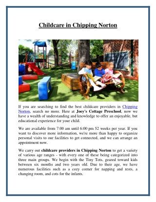 Childcare Chipping Norton
