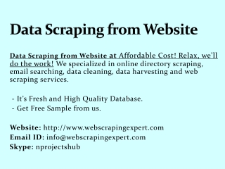 Data Scraping from Website