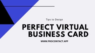 Tips to Design The Perfect Virtual Business Card