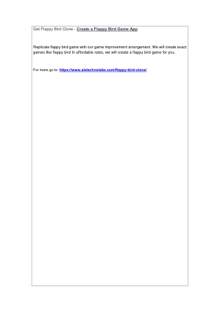 Get Flappy Bird Clone - Create a Flappy Bird Game App
