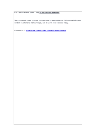 Get Vehicle Rental Script - Top Vehicle Rental Software