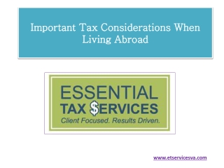 Important Tax Considerations When Living Abroad