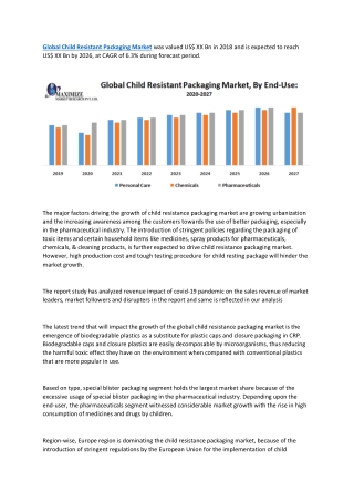 Global Child Resistant Packaging Market