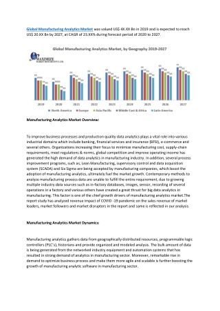 Global Manufacturing Analytics Market