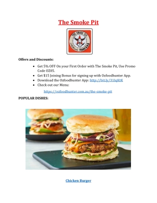 5% OFF - The Smoke Pit Burger Restaurant Menu St Helena, VIC