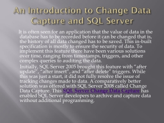 SQL Server Change Data Capture