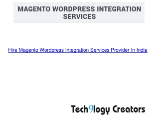 MAGENTO WORDPRESS INTEGRATION SERVICES