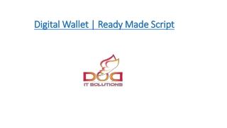 Digital Wallet | Ready Made Script | Digital Wallet Clone