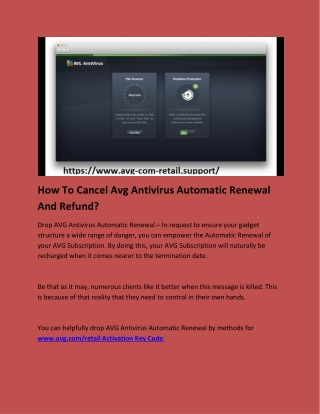 How To Cancel Avg Antivirus Automatic Renewal And Refund?