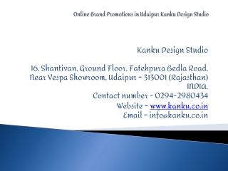 Online Brand Promotions in Udaipur Kanku Design Studio