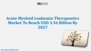Acute Myeloid Leukemia Therapeutics Market Share, Growth Forecast- Global Industry Outlook