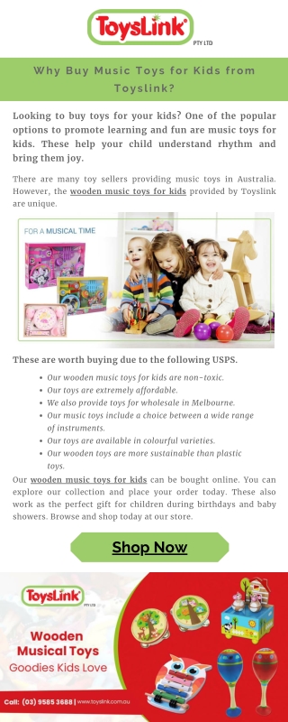 Why Buy Music Toys for Kids from Toyslink?