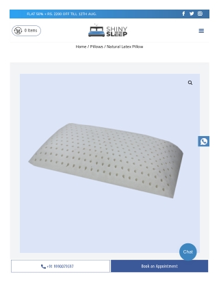 Buy Natural Latex Pillow in India - Shinysleep.com