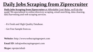 Daily Jobs Scraping from Ziprecruiter