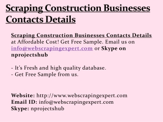 Scraping Construction Businesses Contacts Details