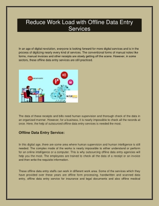 Reduce Work Load with Offline Data Entry Services