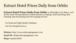 Extract Hotel Prices Daily from Orbitz