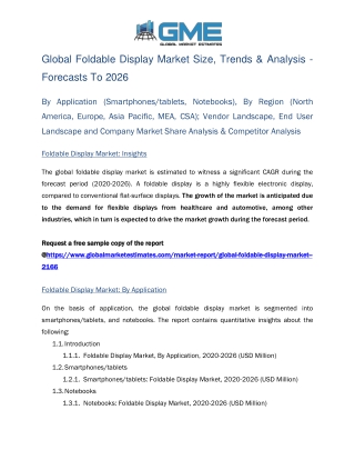 Global Foldable Display Market Size, Trends & Analysis - Forecasts To 2026