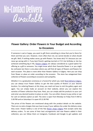 Flower Gallery: Order Flowers in Your Budget and According to Occasions