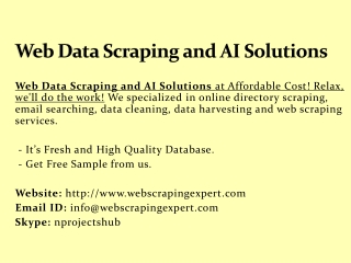 Web Data Scraping and AI Solutions