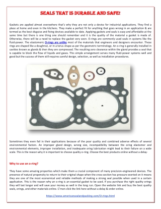 Seals that is durable and safe!