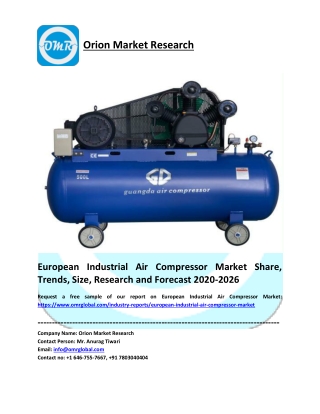 European Industrial Air Compressor Market Growth, Size, Share and Forecast 2020-2026