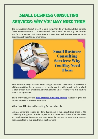 Small Business Consulting Services