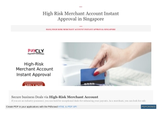 High Risk Merchant Account