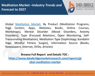 Meditation Market: Industry Analysis, Trend, Growth, Opportunity, Forecast 2020-2027