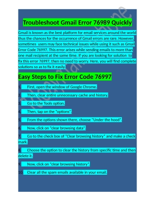 Call - 1-800-316-3088 How To Fix Gmail Error 76989 effectively