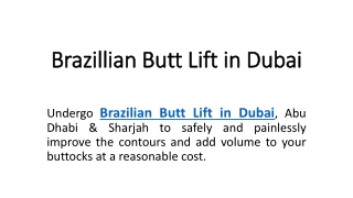 Brazilian Butt Lift in Dubai