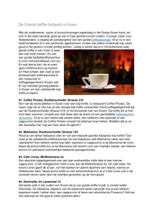De 5 beste koffie hotspots in Essen