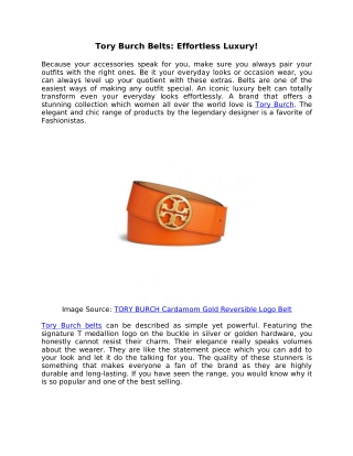 Tory Burch Belts: Effortless Luxury!