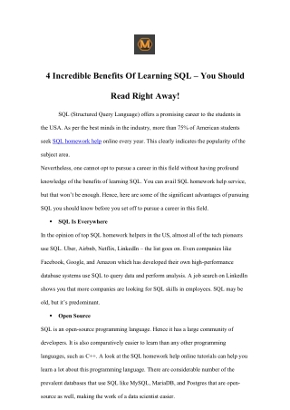 4 Incredible Benefits of Learning SQL – You Should Read Right Away!