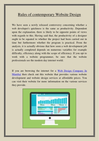 Rules of contemporary Website Design