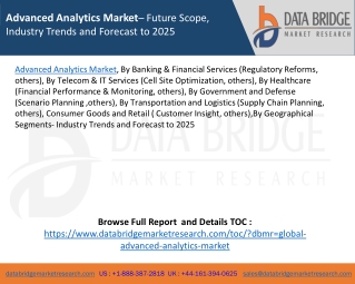 Advanced Analytics Market– Future Scope, Industry Trends and Forecast to 2025