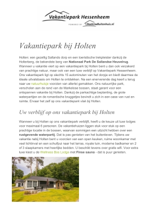 Vakantiepark Hessenheem - Vakantiepark Holten