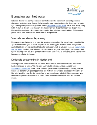 Bungalow aan het water