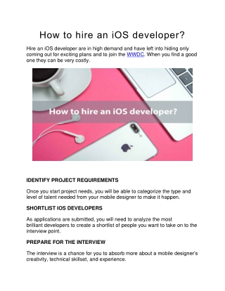 How to hire an iOS developer?