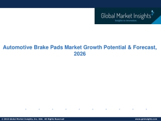 Automotive Brake Pads Market Trends, Analysis & Forecast,2026