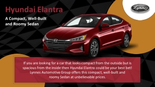 Hyundai Elantra - A Compact, Well-Built and Roomy Sedan