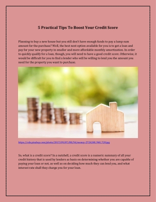 5 Practical Tips To Boost Your Credit Score
