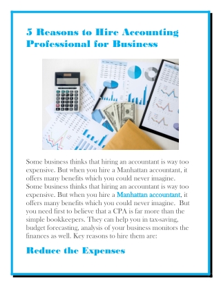 5 Reasons to Hire Accounting Professional for Business