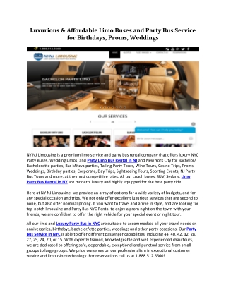 Limo Party Bus Rental in NY