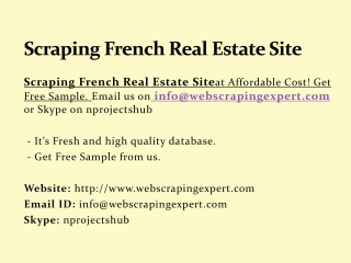 Scraping French Real Estate Site