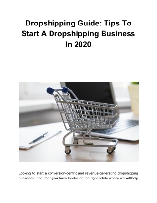 Dropshipping Guide: Tips To Start A Dropshipping Business In 2020