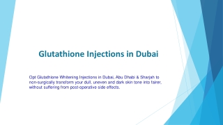 Glutathione Injections in Dubai