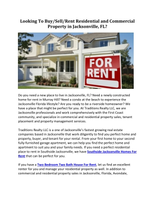 Southside Jacksonville Homes For Rent