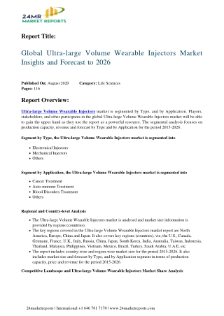 Ultra-large Volume Wearable Injectors Market Insights and Forecast to 2026